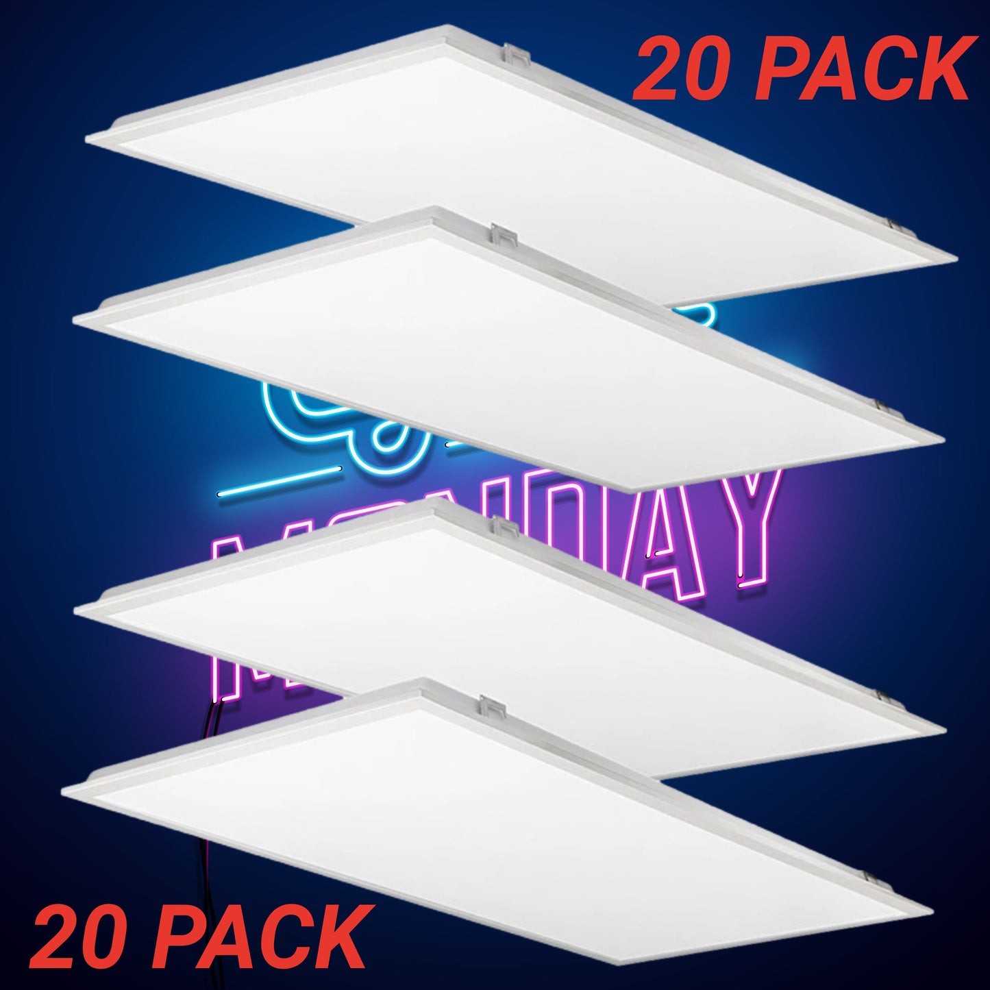 2' X 4' Drop in Grid LED 50 Watt Panel Troffer (20 PACK)