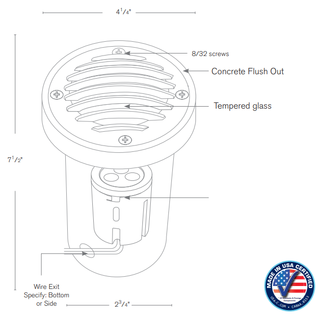 Bronze LED Outdoor Well Light Concrete Flush Mount Wide Angle Flood