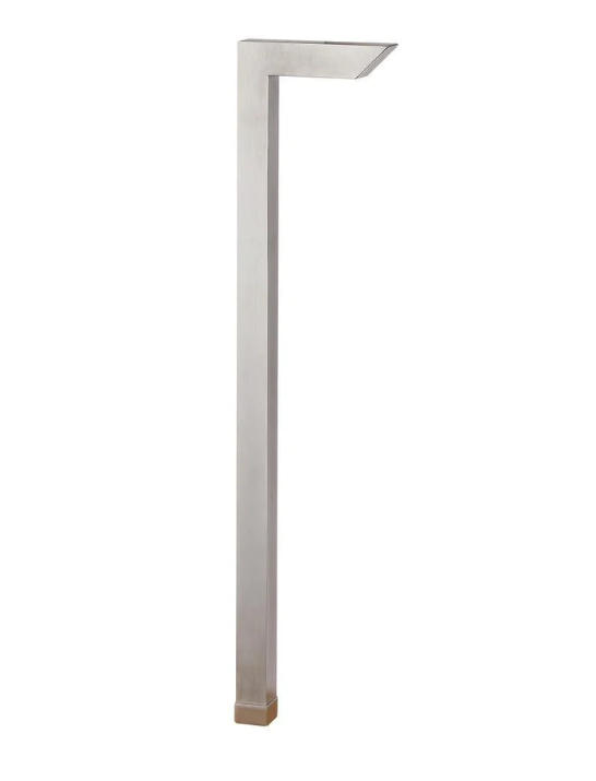 LED Pathway Light, Modern Contemporary Satin Silver or Bronze Bollard